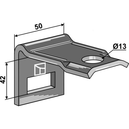 Bride de fixation pour dent 32 x 12 - AG004250