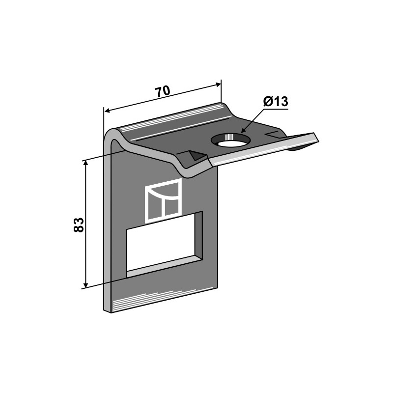 Bride de fixation pour dent 45 x 12 avec renfort double spire 45 x 10 - AG004288