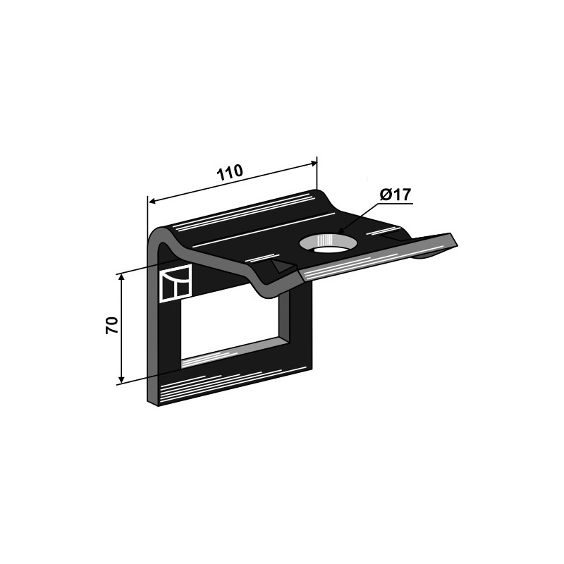 Bride de fixation pour dent 80x10