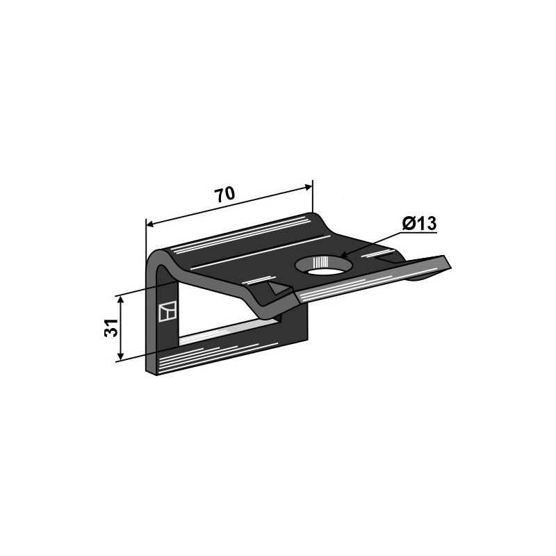 Bride de fixation pour dent 40 x 20