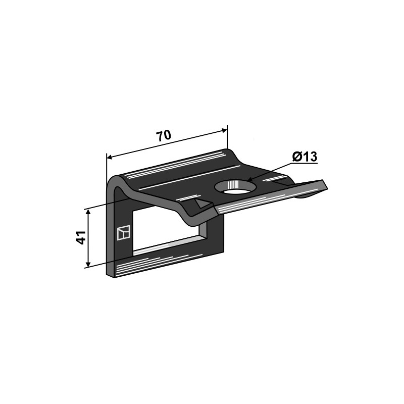 Bride de fixation pour dent 40 x 30