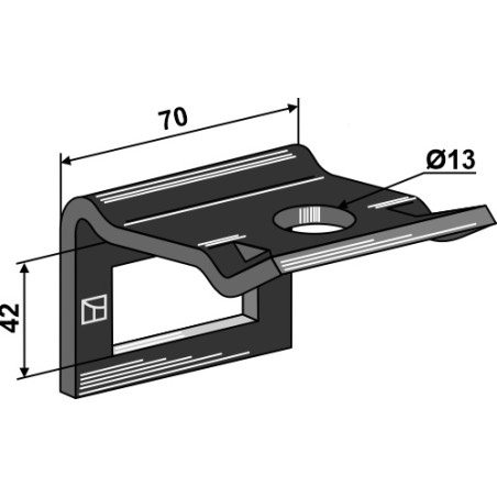 Bride de fixation pour dent 40 x 12 - AG015809