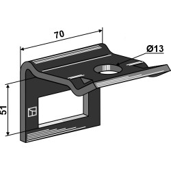 Bride de fixation pour dent 40 x 12 - AG015810