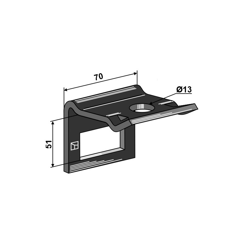 Bride de fixation pour dent 40 x 12 - AG015810