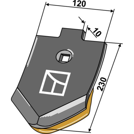 Pointe - Plaqué d´acier dur-côte envers - Kongskilde - 71209026470