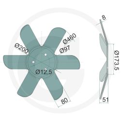 Disque étoile Horsch 460x8 00310893 droit