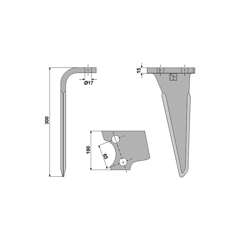 Dent pour herses rotatives, modèle gauche - AG000118