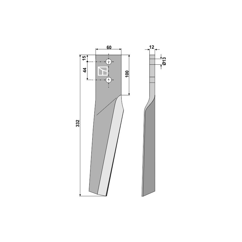 Dent pour herses rotatives, modèle gauche - Maschio / Gaspardo - 10100226