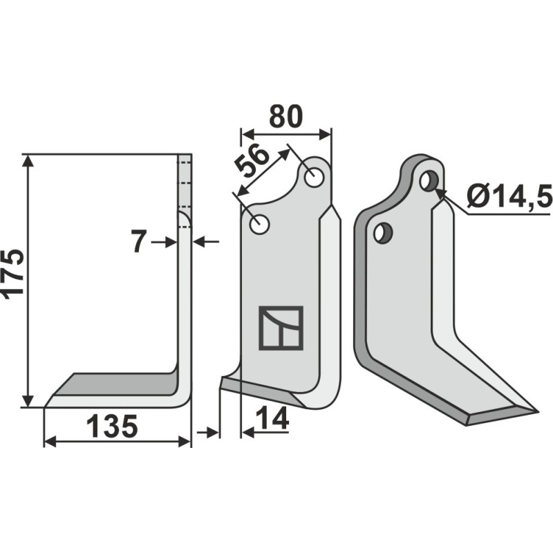 Lame de fraise rotative gauche - Maschio / Gaspardo - 02108431