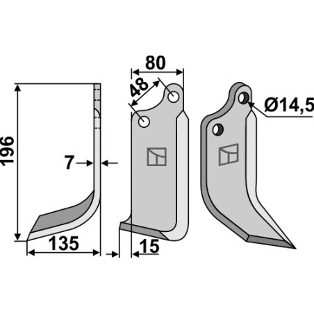 Lame de fraise rotative gauche - Maschio / Gaspardo - 29100406