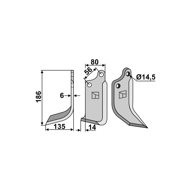 Lame de fraise rotative gauche - Maschio / Gaspardo - 02108433