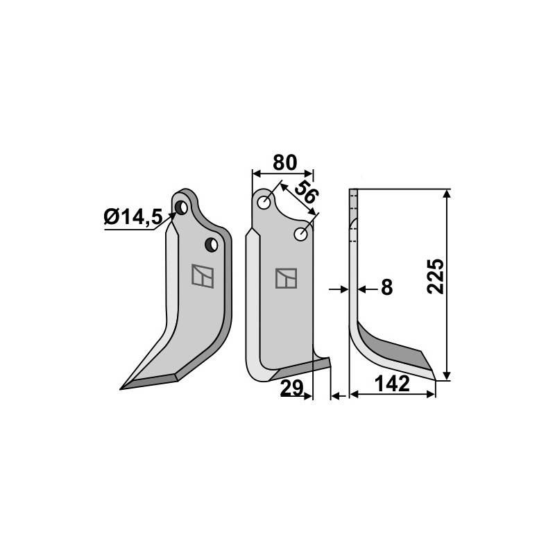 Lame de fraise rotative droite - Maschio / Gaspardo - 01110426