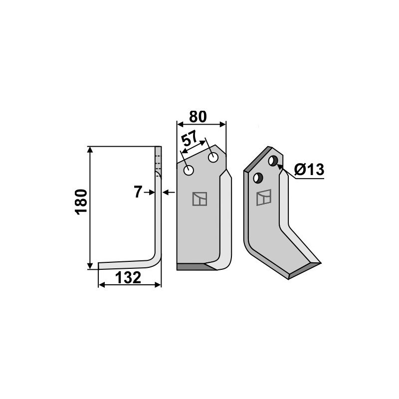 Lame de fraise rotative gauche - Howard - 3900(63592)