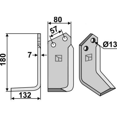 Lame de fraise rotative gauche - Howard - 3900(63592)