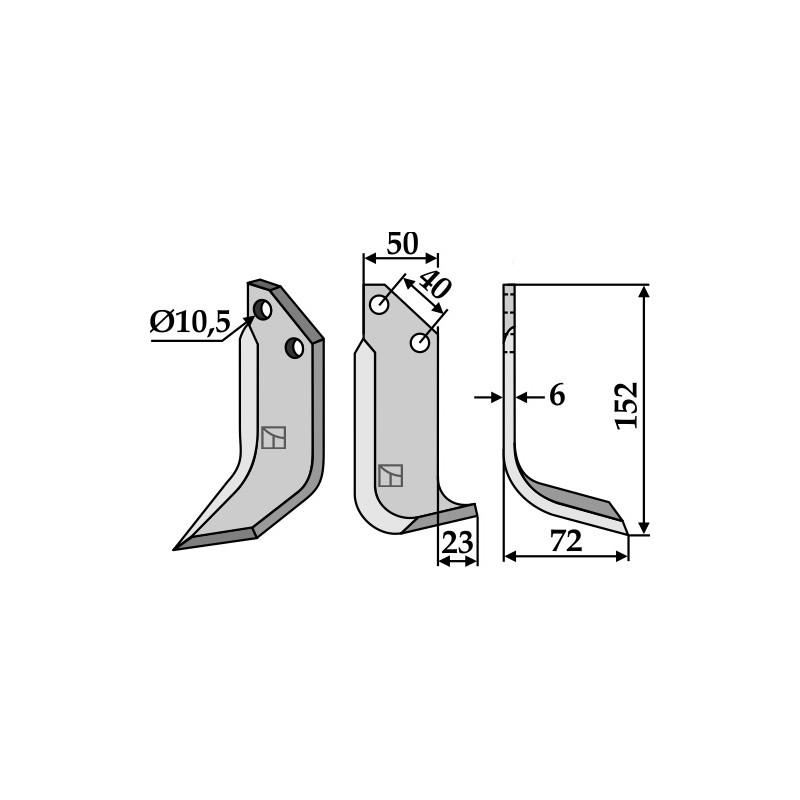 Lame de fraise rotative droite - B.C.S. - 42305