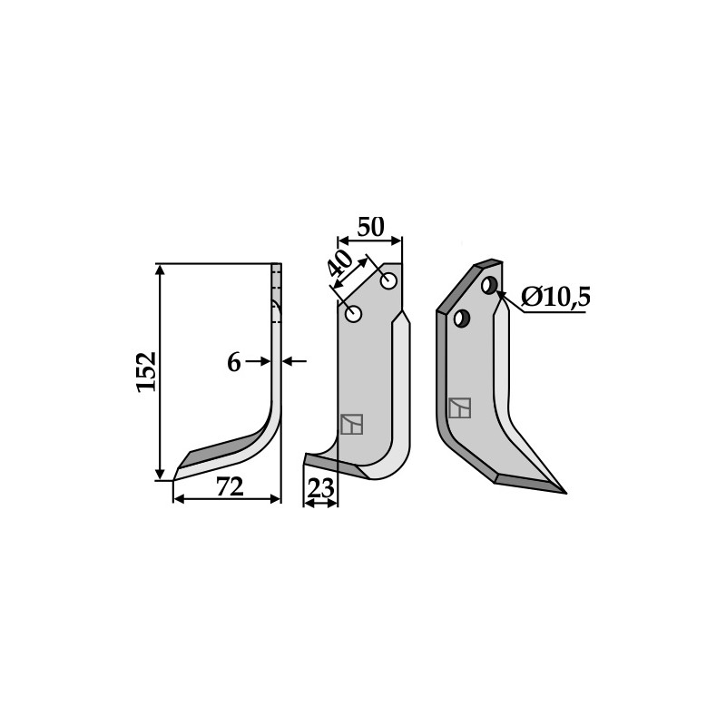 Lame de fraise rotative gauche - B.C.S. - 42304