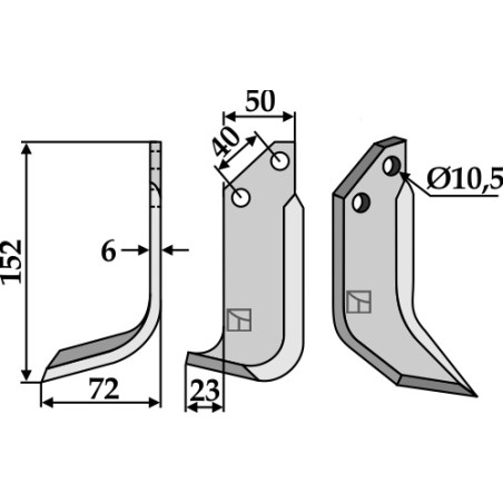 Lame de fraise rotative gauche - B.C.S. - 42304