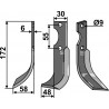 Lame de fraise rotative gauche - Grillo (Pinza) - 10570