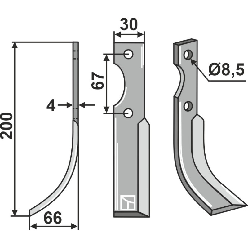 Lame de fraise rotative gauche - Grillo (Pinza) - 39012