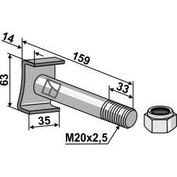 Boulon avec écrou frein - 10.9 - AG001784