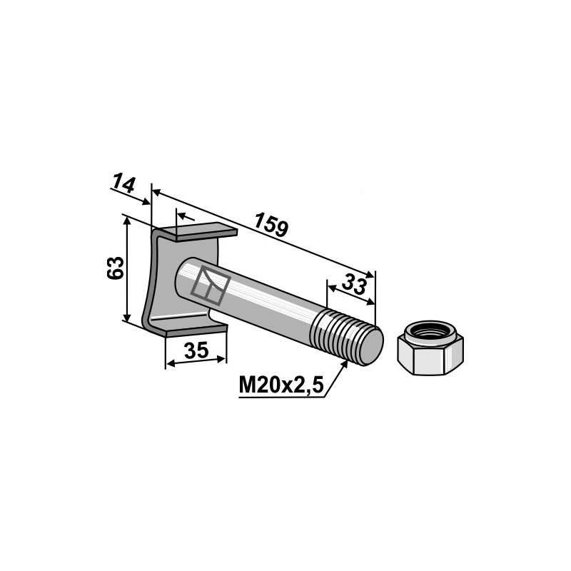 Boulon avec écrou frein - 10.9 - AG001784