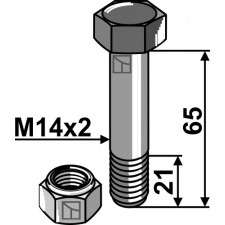 Boulon avec écrou frein - M14x2 - 10.9 - AG002623