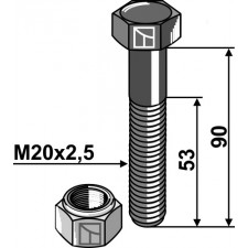 Boulon avec écrou frein - M20 - 10.9 - AG002751