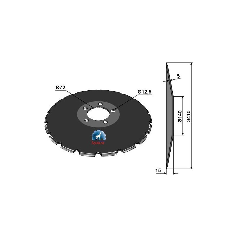 Disque de semoir Ø410x5 - Kverneland - AC353950