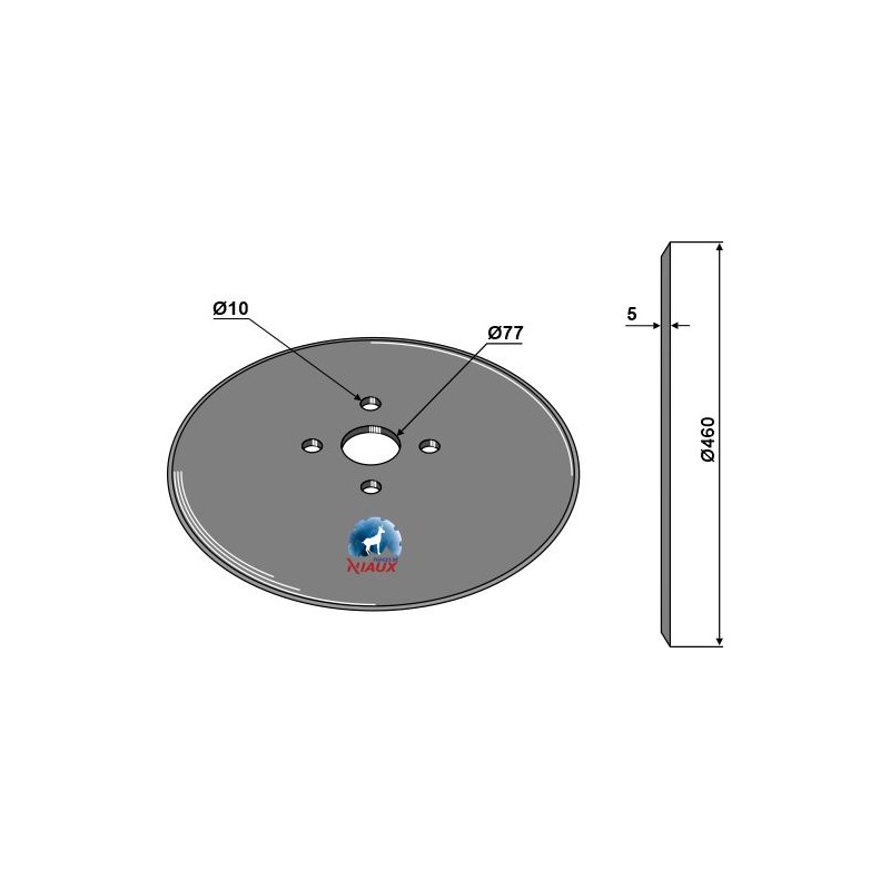 Disque de semoir Ø460x5 - John Deere 750A - N214190 / N283804