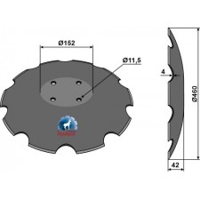 Disque crénelée à fond plat - Ø460 - Amazone / BBG - XL043