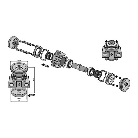 Palier compl. pour arbre carré 40x40 - Kuhn - H2200030