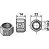 Écrou tout-métal avec partie de serrage M14x2 -DIN980 galv. 10.9 - Maschio / Gaspardo - F01230073R
