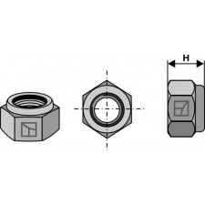 Écrou à embase à freinage interne - Polystop - M12x1,75 - 8.8