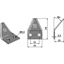 Couteau pour mélangeurs de fourrage - AG005725