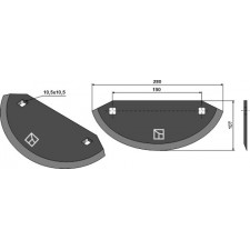 Couteau pour mélangeurs de fourrage - revêtement en métal dur - AG005778