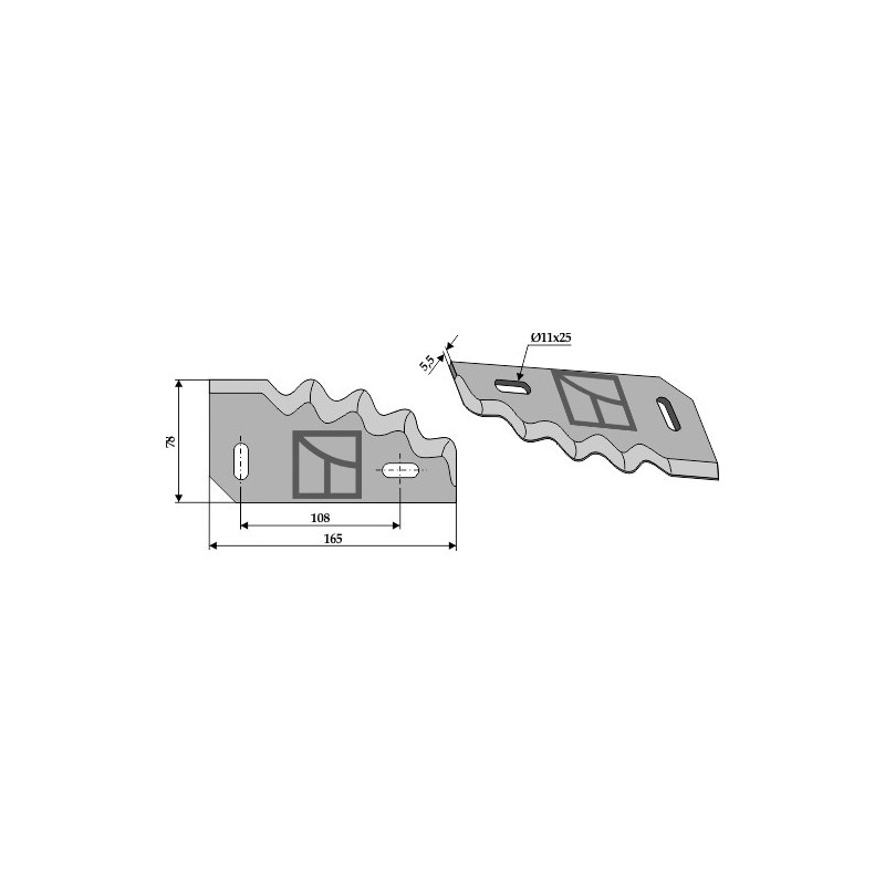 Couteau pour mélangeurs de fourrage, droit - AG005850