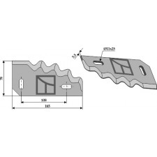 Couteau pour mélangeurs de fourrage, droit - AG005850