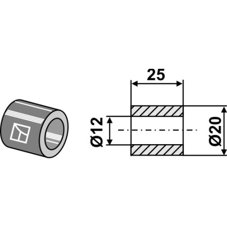 Entretoise en aluminium - Rousseau - 5.200.05 - 322005