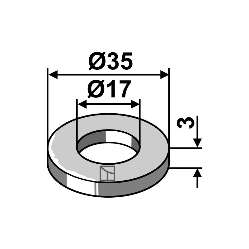 Rondelle Ø35x3xØ17