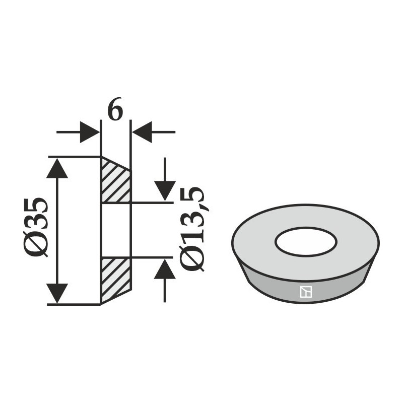 Rondelle Ø35x6xØ13,5