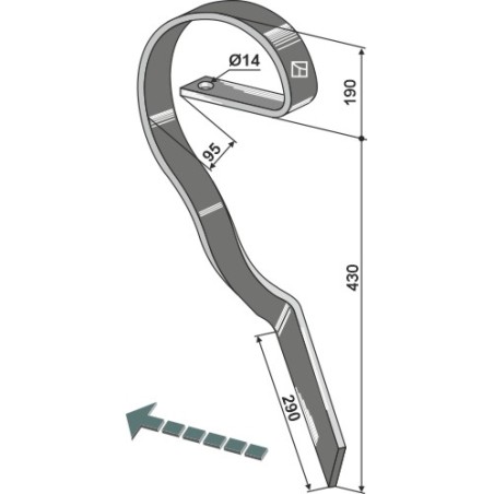 Dent niveleuse, gauche - Köckerling Vario - 904344