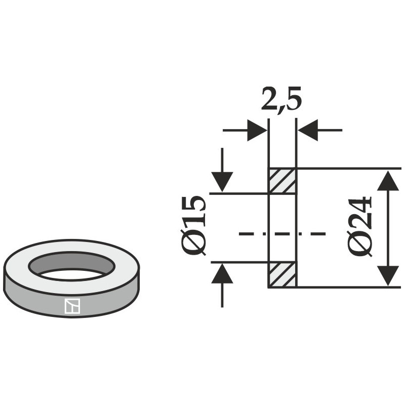 Rondelle Ø24x2,5xØ15 - Agrimaster - 1012414