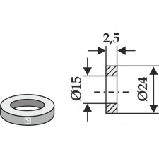 Rondelle Ø24x2,5xØ15 - Agrimaster - 1012414