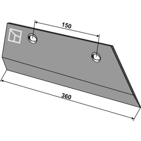 Soc de charrue partie arrière 10mm droit - Agrolux - 84078