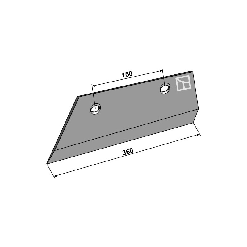 Soc de charrue partie arrière 10mm gauche - Agrolux - 84069