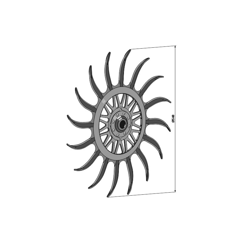 Roue étoile pout houe rotative, complète avec moyeu - Yetter