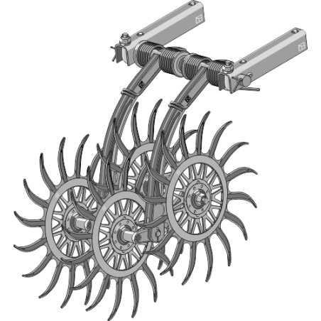 Roue étoile pour houe rotative, élément complet