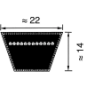 Courroie trapézoïdale C75 22x1900 Opibelt - VB221900