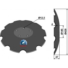 Disque crénelée à fond plat - Ø420