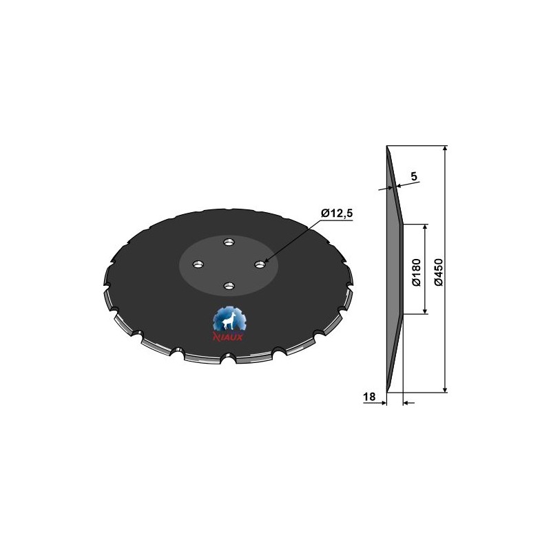 Disque de déchaumeur bombé - crénelé - Rabe - 9031.13.29 - Niaux 200